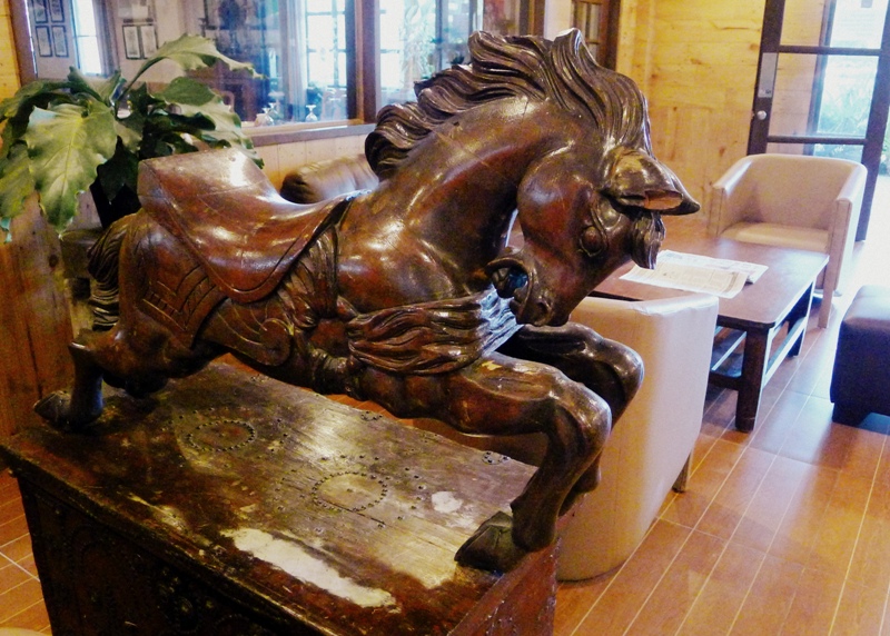 Wooden Horse display at The Ranch in Toledo, Cebu