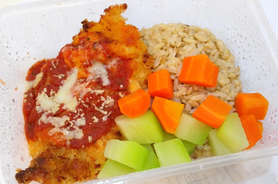 Chicken Parmigiana with Brown Rice (Lunch)